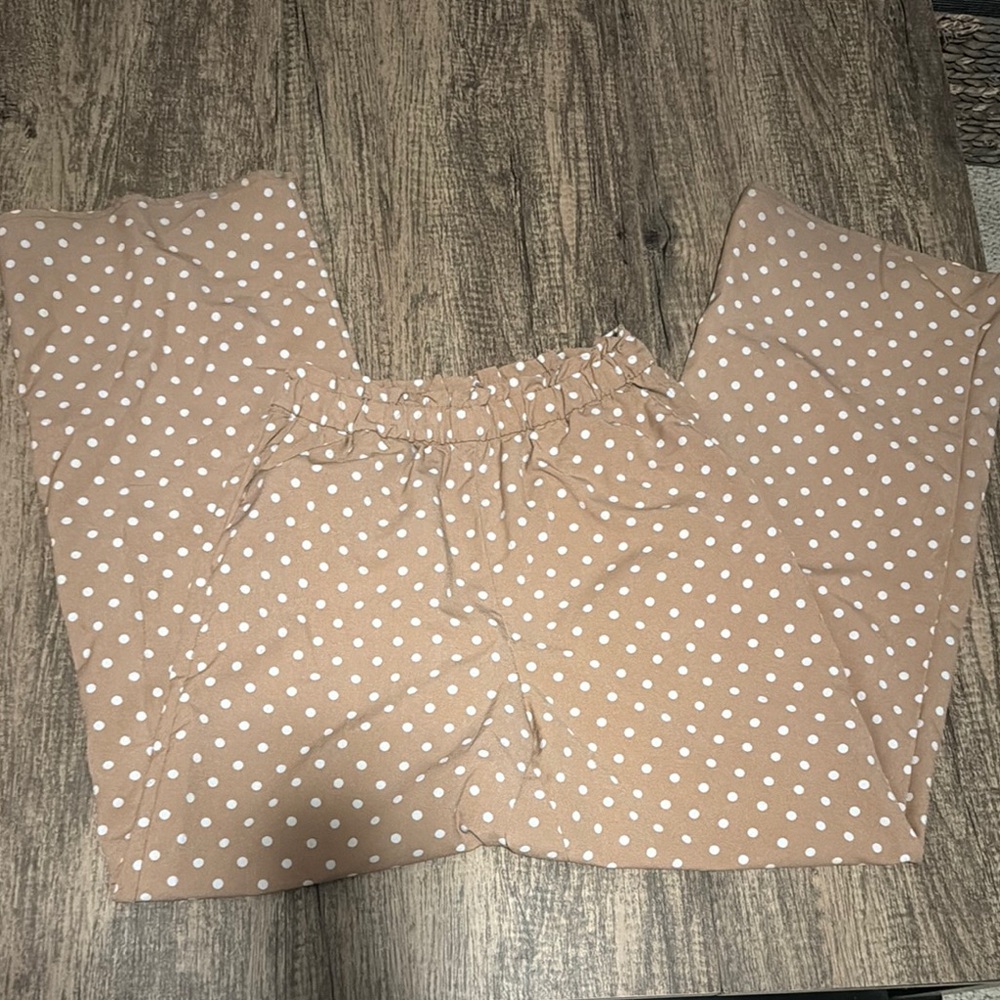 H&M Tan and White Polka Dot pants